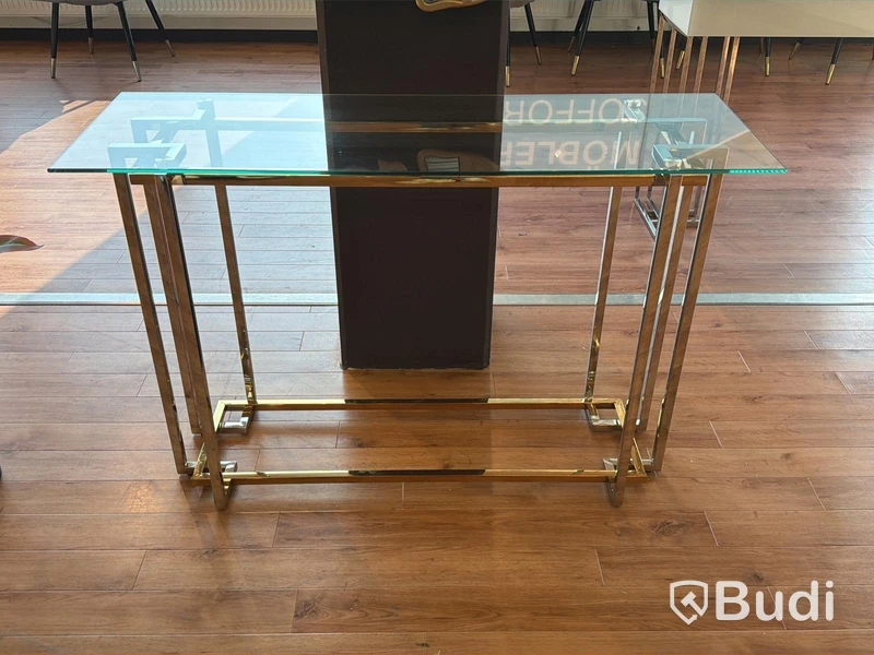 Sidobord med glasskiva, 120 cm