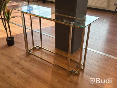 Sidobord med glasskiva, 120 cm