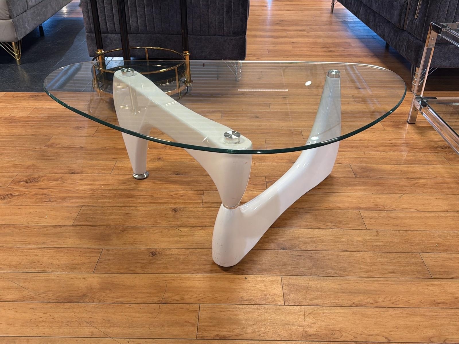 Soffbord med glasskiva, 110x65 cm