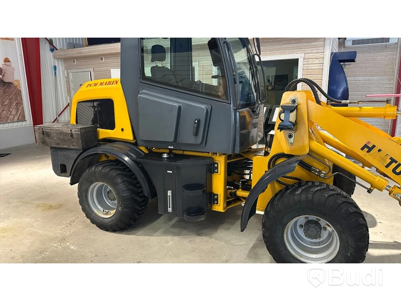 Wheel loader HAITU ZL918D with folding plow, bucket, lifting boom, forks, lowered 50 mm tow ball