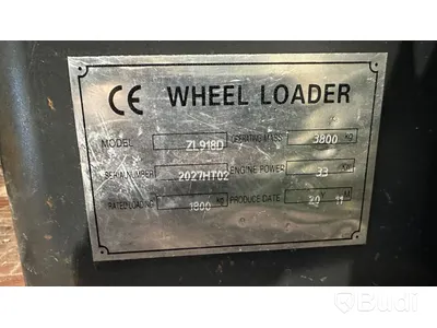 Wheel loader HAITU ZL918D with folding plow, bucket, lifting boom, forks, lowered 50 mm tow ball