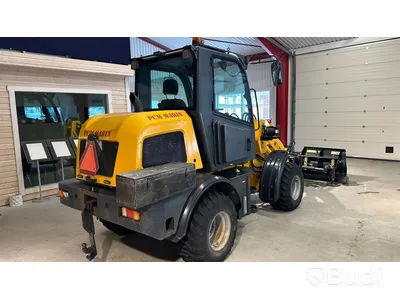 Wheel loader HAITU ZL918D with folding plow, bucket, lifting boom, forks, lowered 50 mm tow ball