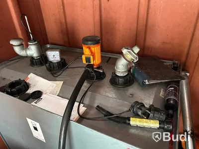 Containerised fuel station with 1,000 L petrol tank and 1,000 L diesel tank, approved tanks and venting