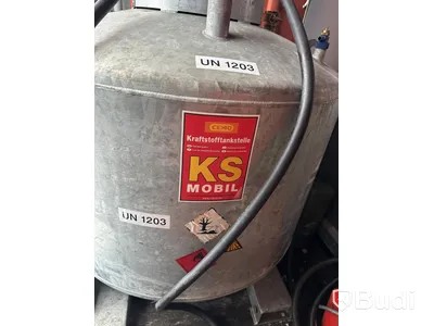 Containerised fuel station with 1,000 L petrol tank and 1,000 L diesel tank, approved tanks and venting