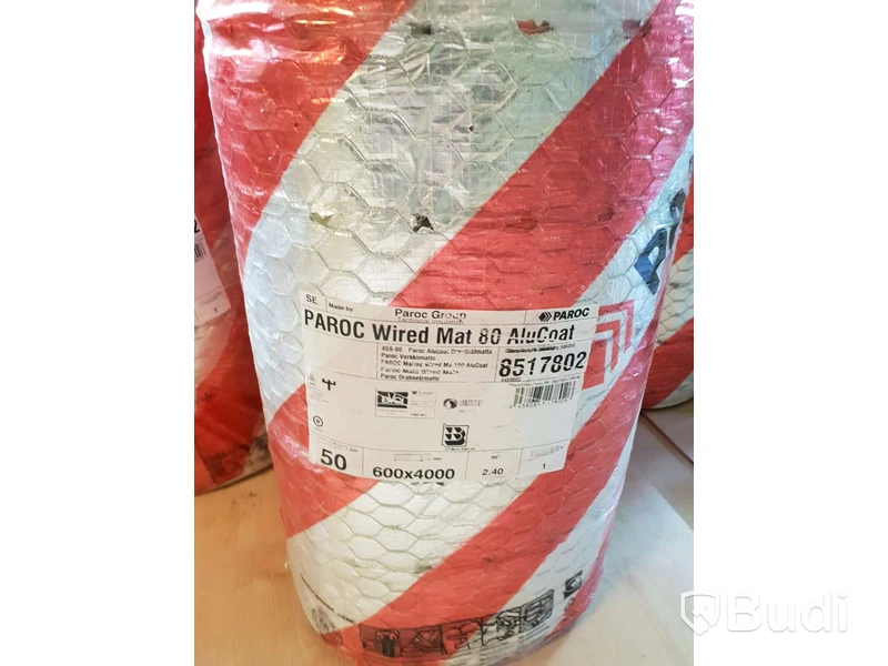 5st 500x 4000mm PAROC Wired Mat 80 AluCoat Isolering