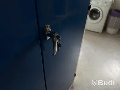 Plåtskåp med innehåll