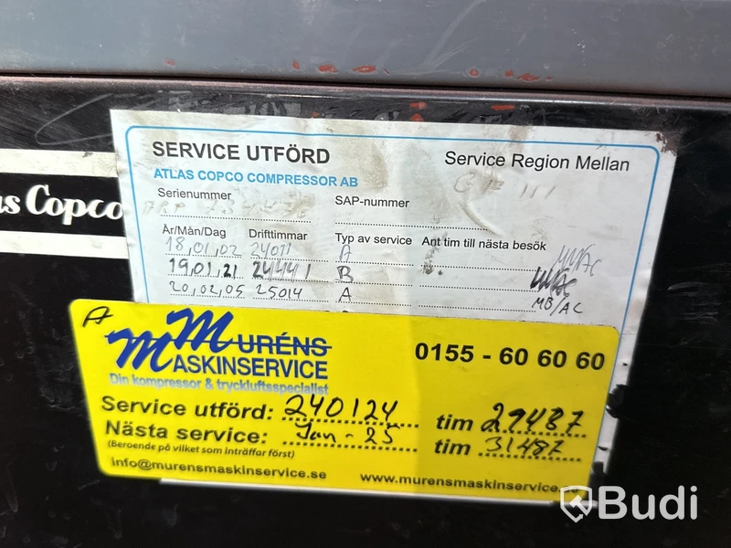 Kompressor Atlas Copco inkl. tank m.m.