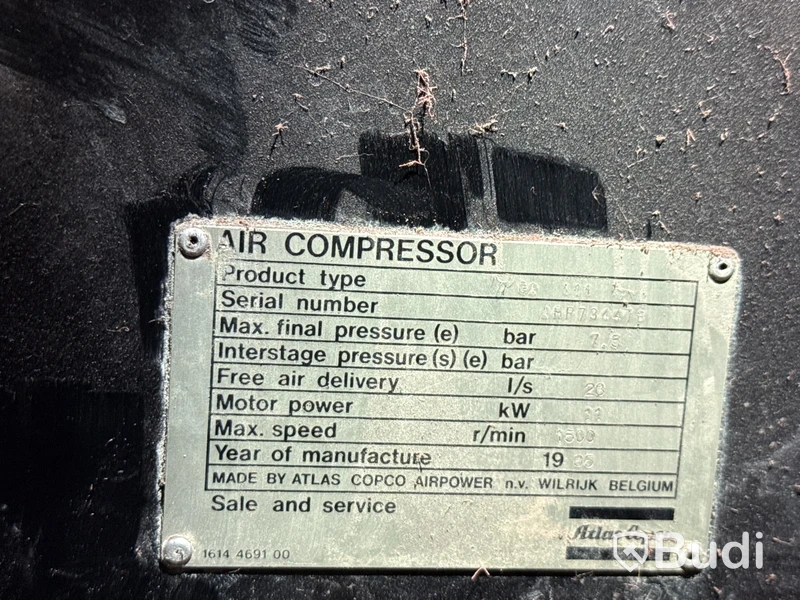 Kompressor Atlas Copco inkl. tank m.m.