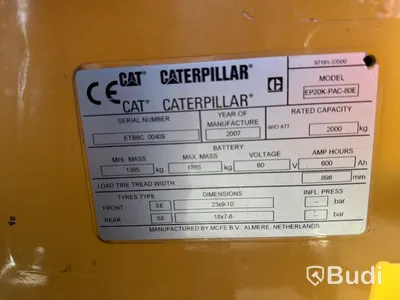 Motviktstruck CAT EP20K-PAC-80E – Eltruck