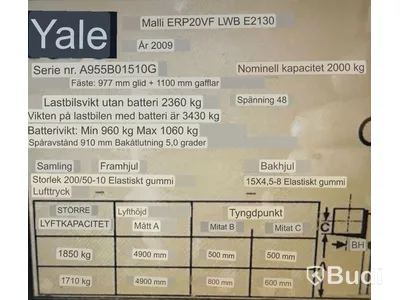 Motviktstruck Yale ERP20VF -2009
