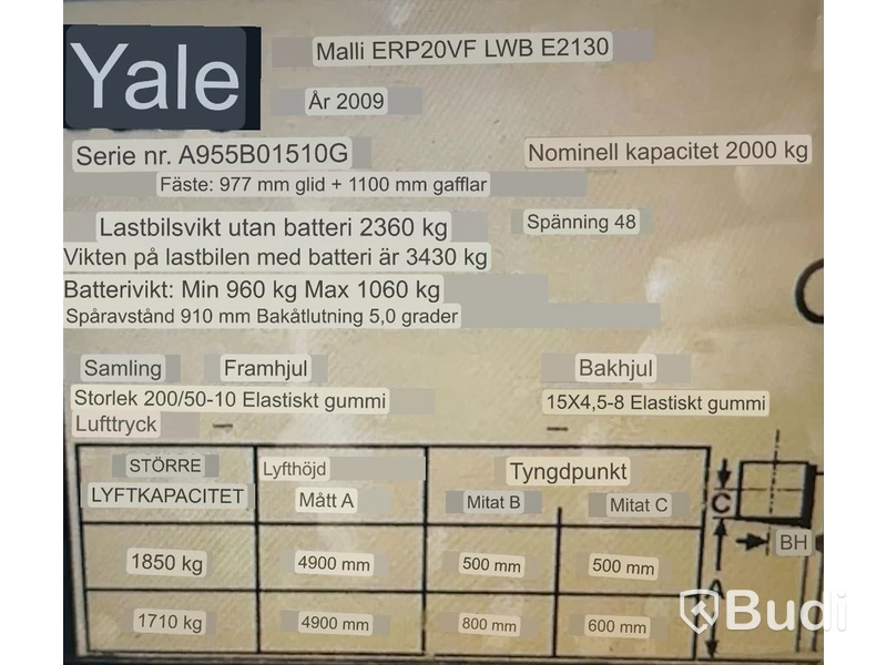 Motviktstruck Yale ERP20VF -2009