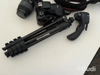Systemkamera, Canon EOS 1100D med två objektiv, stativ och väska