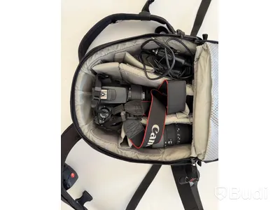 Systemkamera, Canon EOS 1100D med två objektiv, stativ och väska
