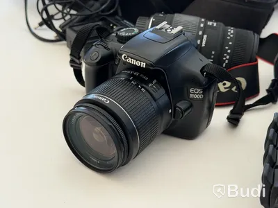 Systemkamera, Canon EOS 1100D med två objektiv, stativ och väska