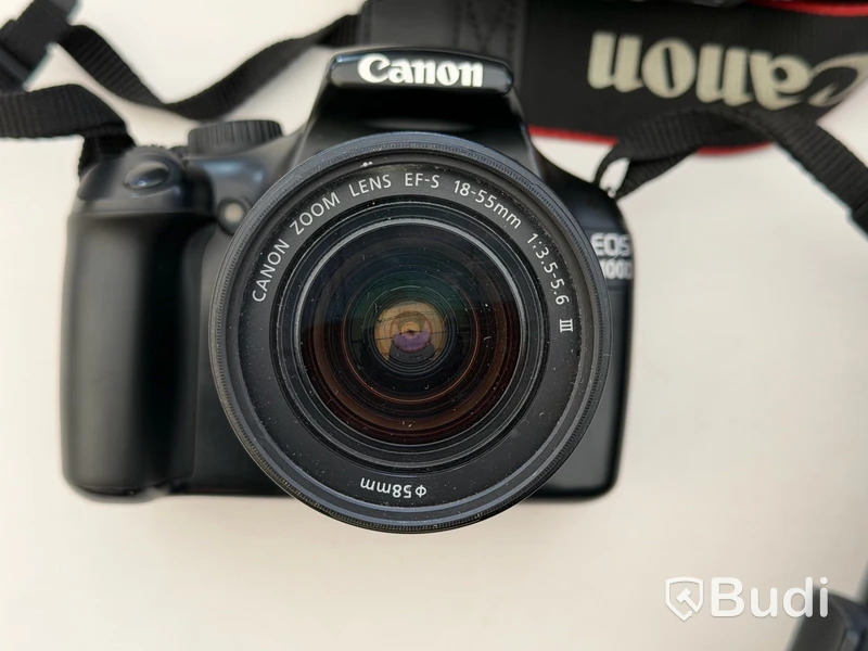 Systemkamera, Canon EOS 1100D med två objektiv, stativ och väska