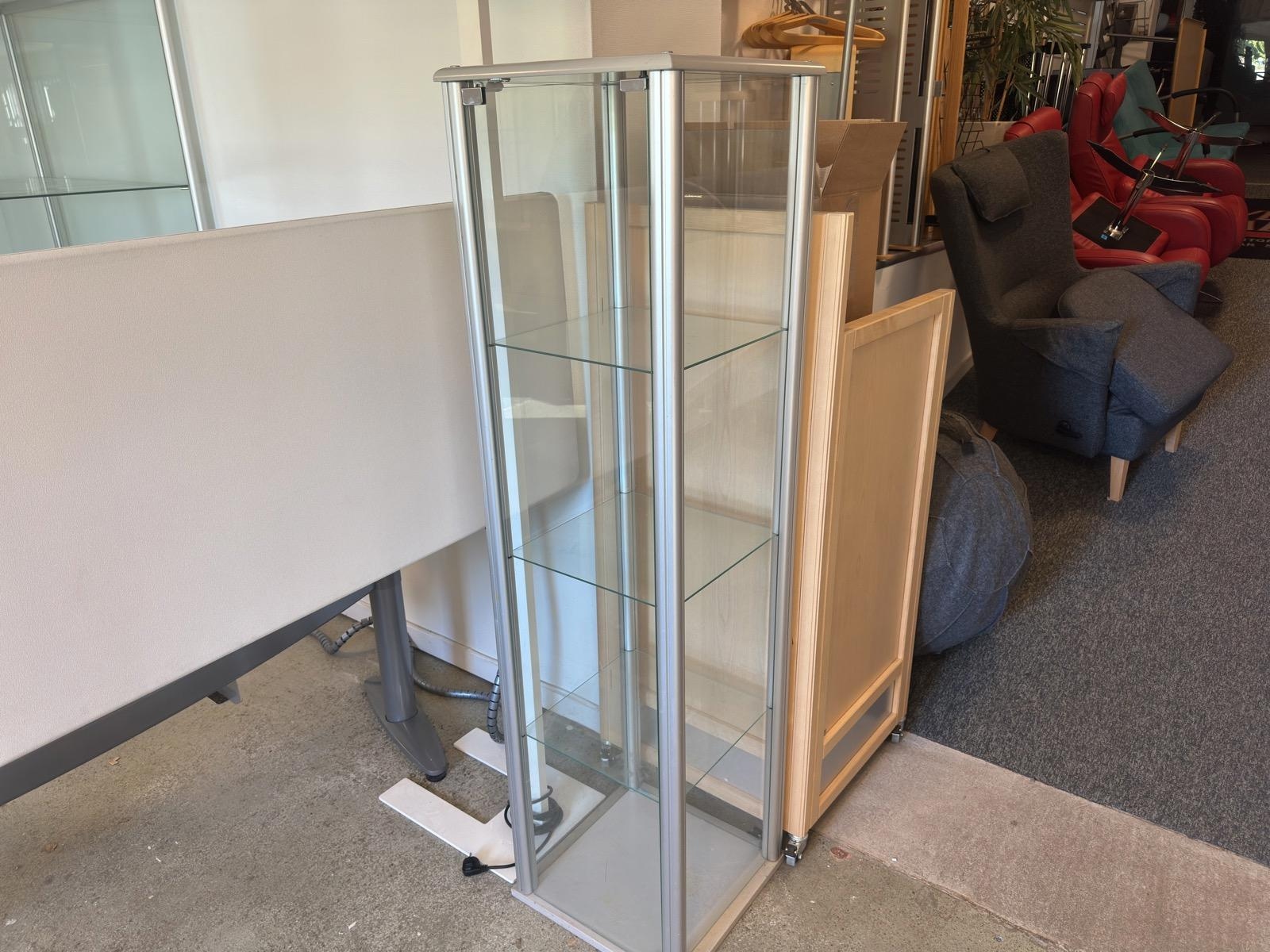 Vitrinskåp glas, aluminiumram