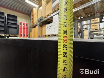 Black shelving unit, 5 shelves, total of 15 units