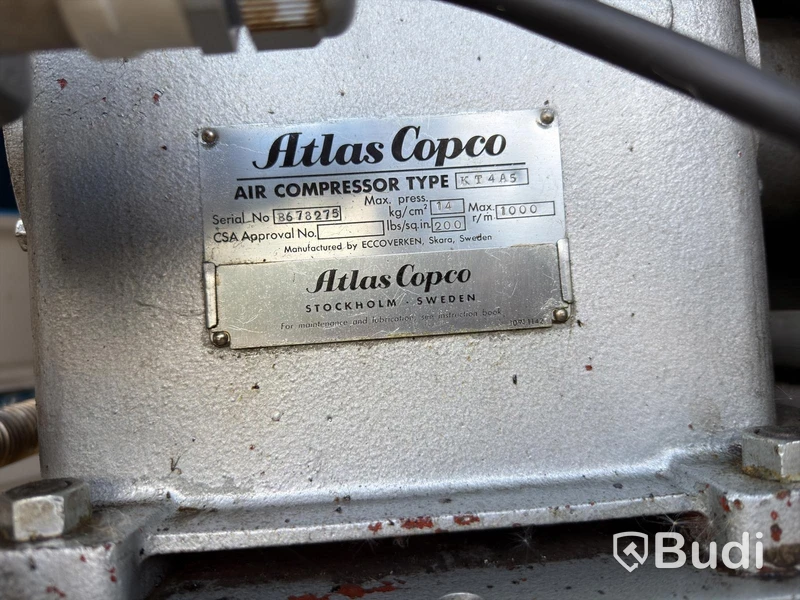 Atlas Copco industrikompressor på trycktank