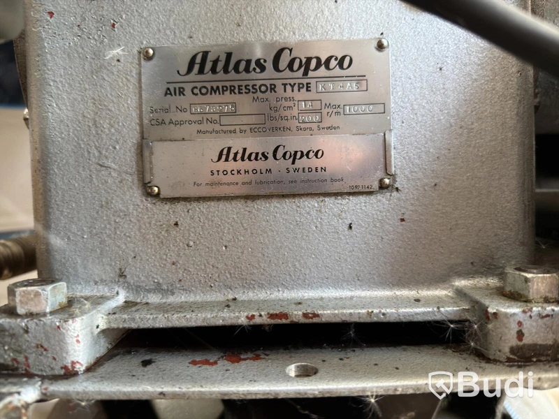 Atlas Copco industrikompressor på trycktank
