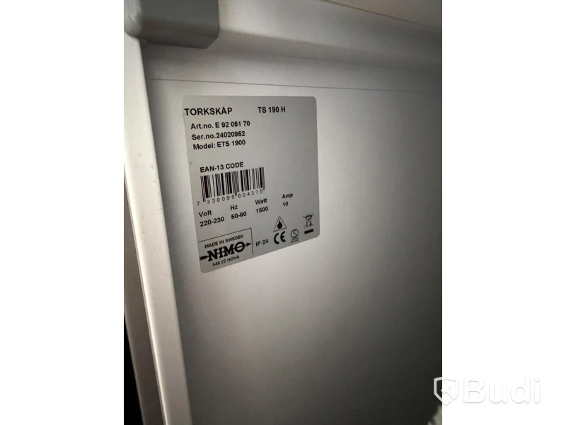 Torkskåp NIMO ETS 1900, modell TS 190 H