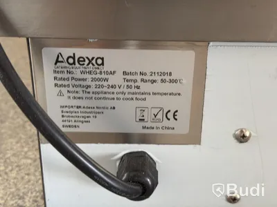 Stekbord, Adexa, WHEG-810AF, 2000W