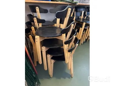 Stolar, svart och träfärgade, 30 st, Lekolar