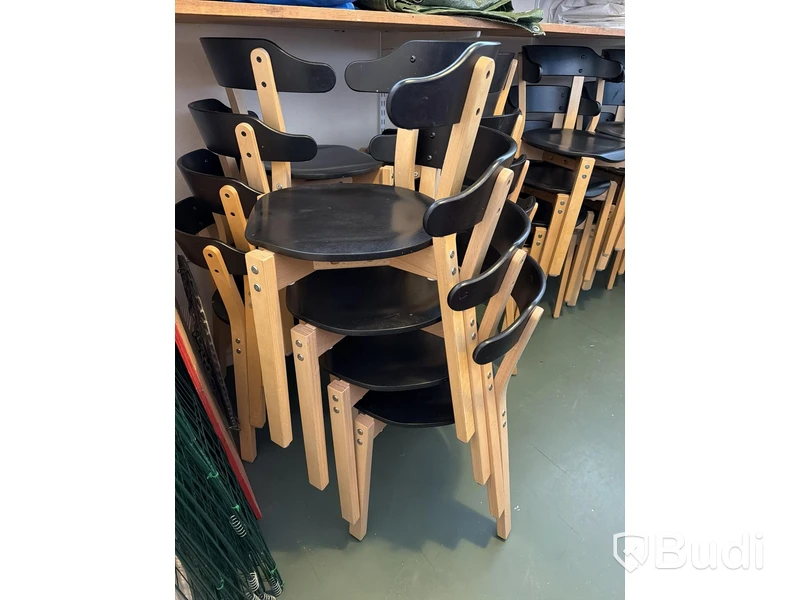 Stolar, svart och träfärgade, 30 st, Lekolar