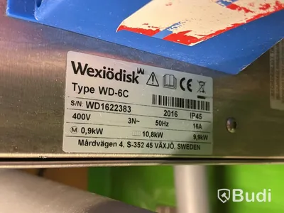 Diskmaskin, Wexiödisk WD-6C, med in- och utmatningsbänk