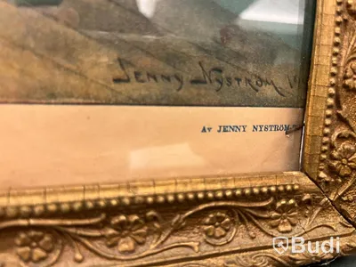 Inramad litografi Jenny Nyström