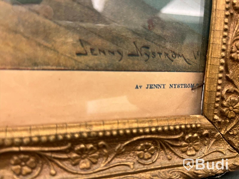 Inramad litografi Jenny Nyström