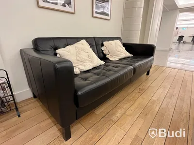 Soffa i skinn ink 2st kuddar L205cm, B93cm, H77cm