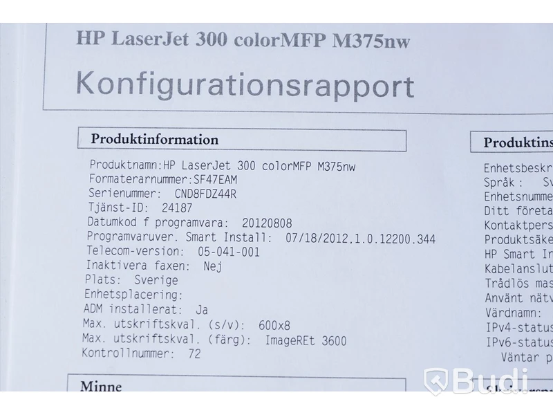Skrivare - HP LaserJet 300 colorMFP M375nw
