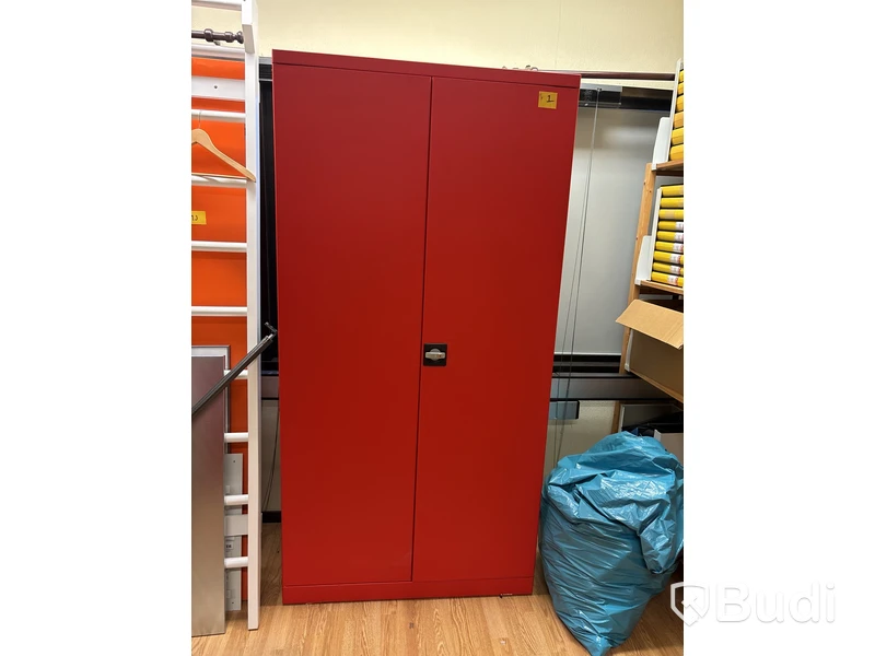Plåtskåp, rött