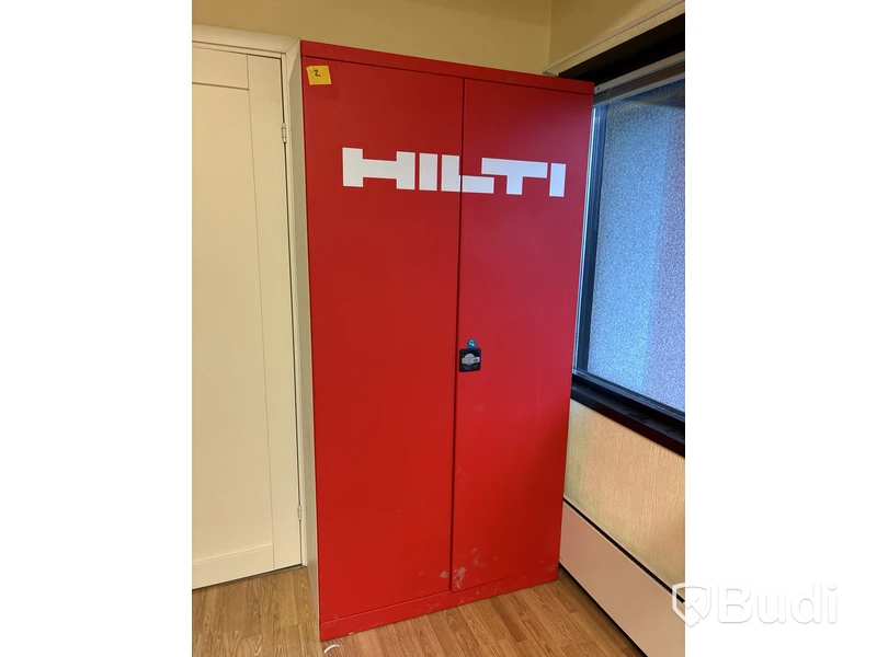 Plåtskåp, rött