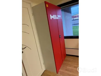 Plåtskåp, rött