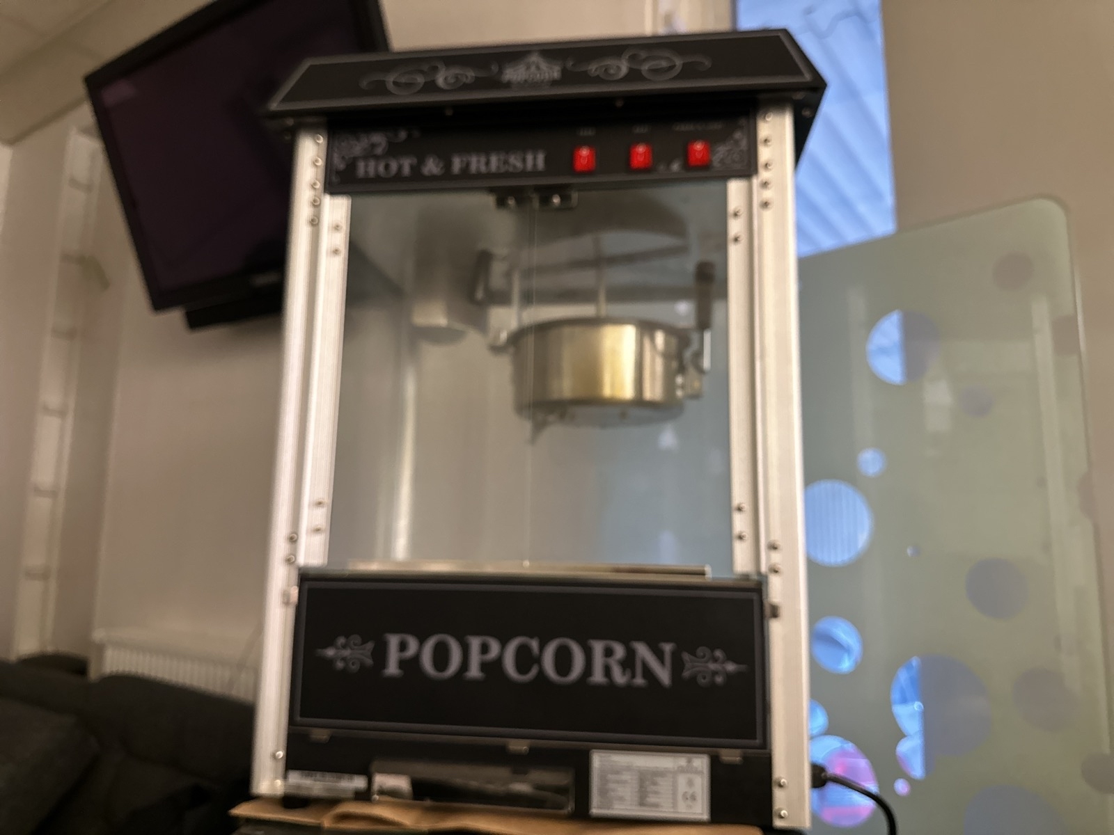 Popcornmaskin, RCPS-16.2, 56 x 42 x 76 cm, silver