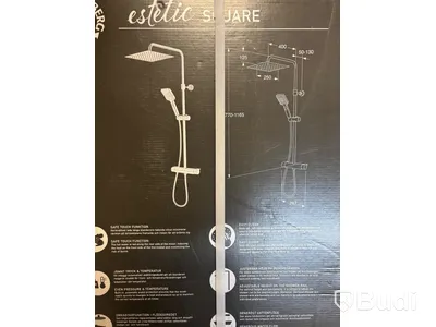 Takdusch Gustavsberg, Estetic Square 150 cc, mattsvart