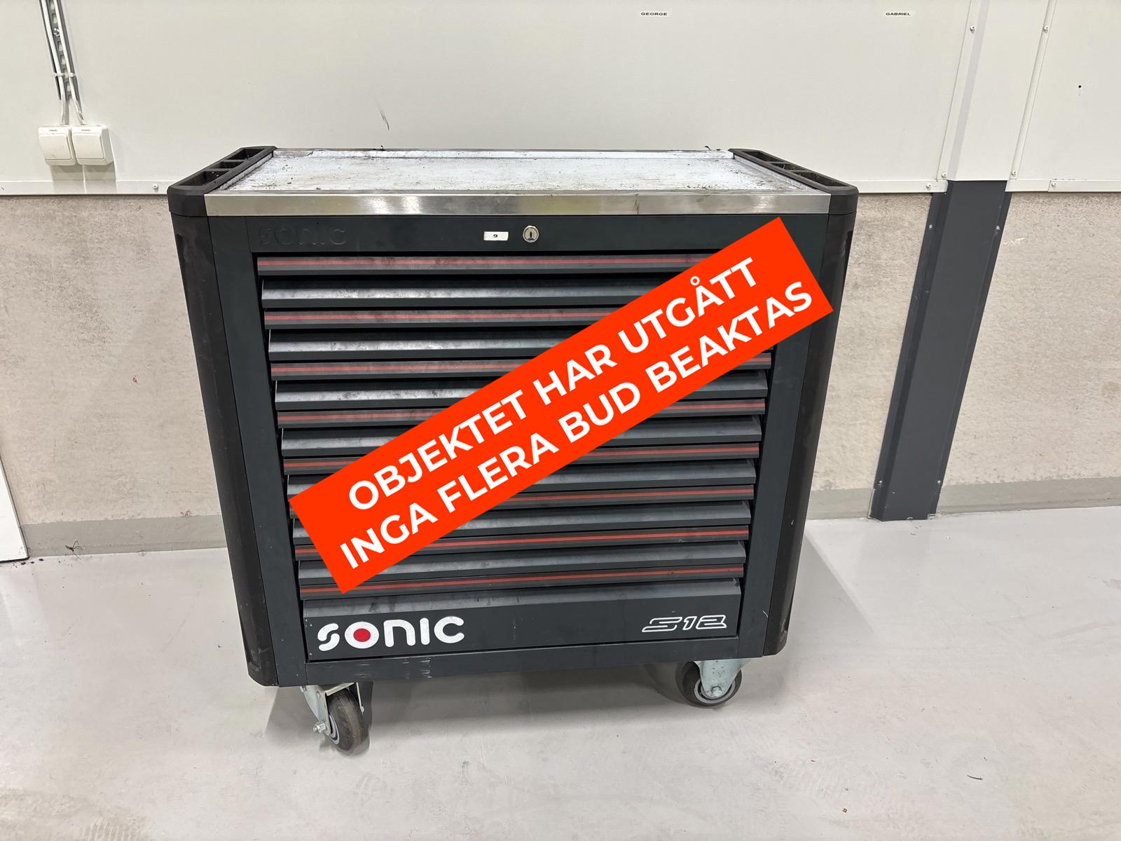 Verktygsvagn Sonic S12, inkl. innehåll