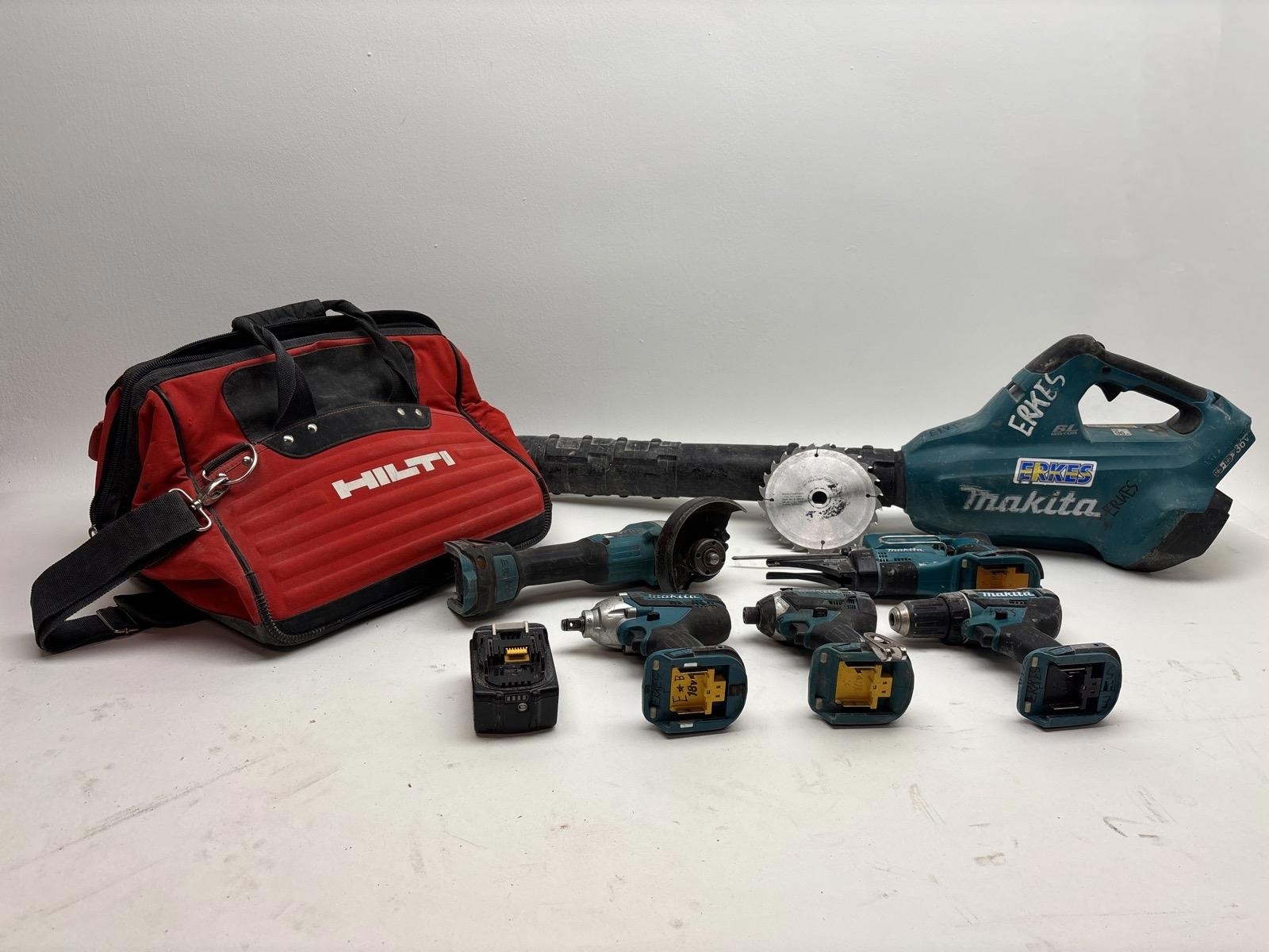Parti med diverse verktyg Makita inkl. verktygsbag
