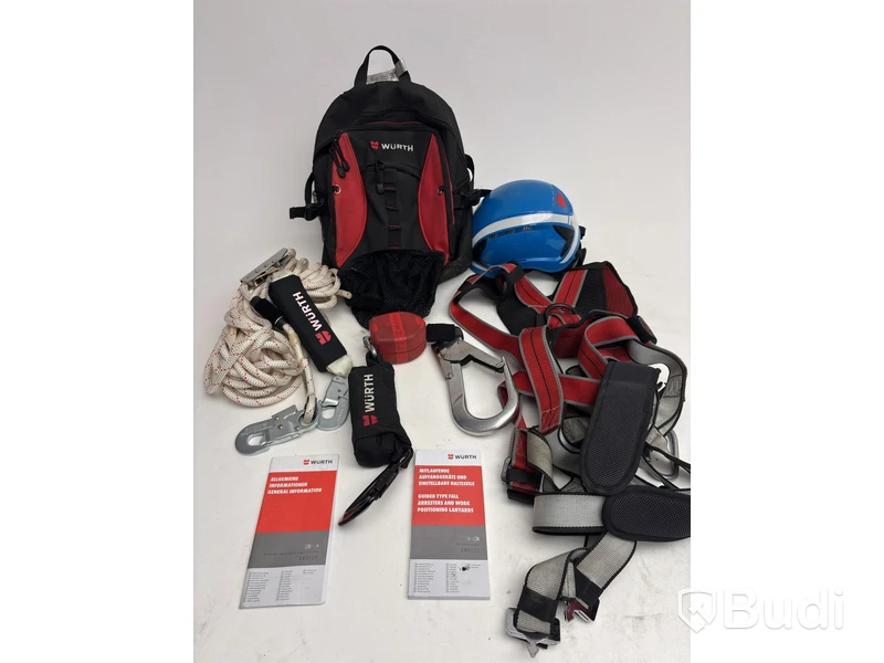 2 safety harnesses, incl. assorted accessories, bags + helmets, Würth