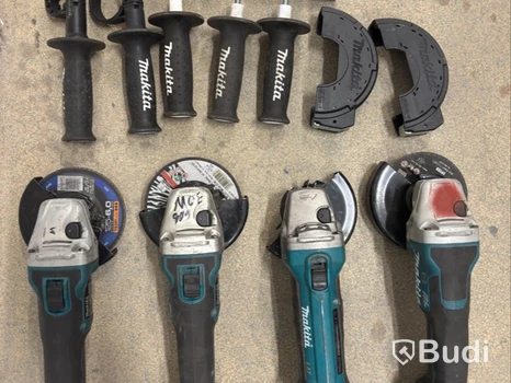 Parti med verktyg, 4 st. Makita 18V vinkelslipar