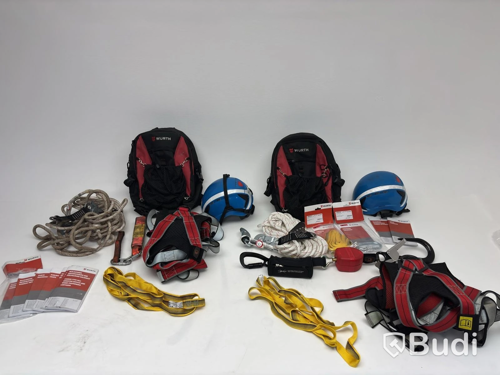 2 safety harnesses, incl. various accessories, backpacks + helmets, Würth