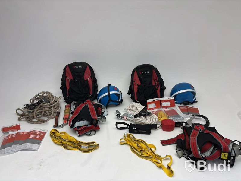 2 safety harnesses, incl. various accessories, backpacks + helmets, Würth
