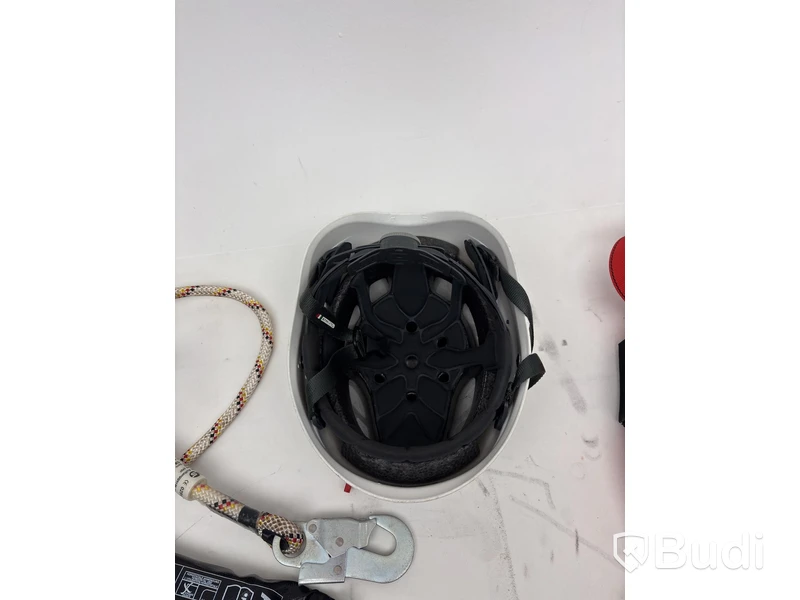 Fall protection equipment, helmet and harness
