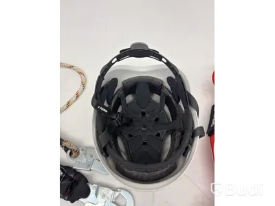 Fall protection equipment, helmet and harness