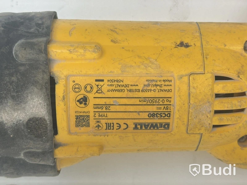 2 st. Tigersåg Dewalt, DCS380 inkl. 1 st. Vinkelslip Dewalt, DC411