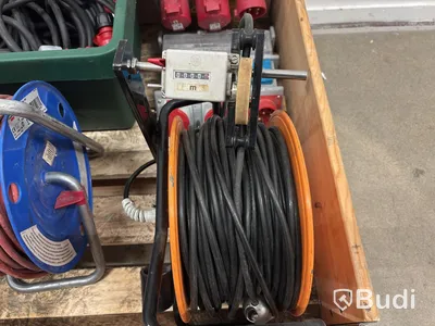 Lot of assorted electrical cables, cable reels and distribution units
