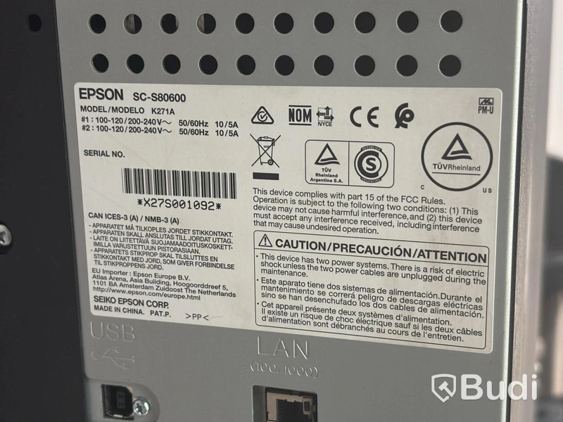 Skrivare Epson SC-S80600 inkl. Parti med öppnade överförings folie