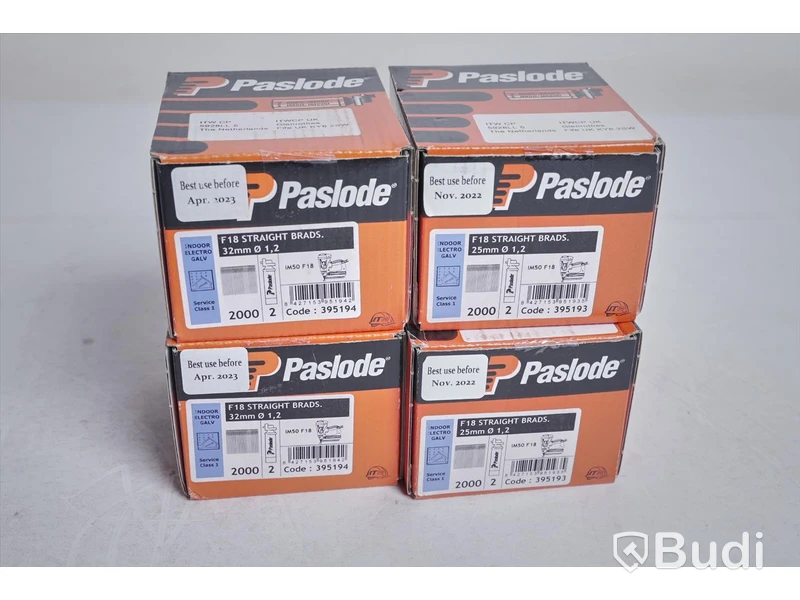 Dyckert med Gaspatron 4st - Paslode F18 Straight Brads 25/32mm
