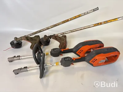 Batteridriven motorsåg och 2 st. kombinationsgrästrimmer